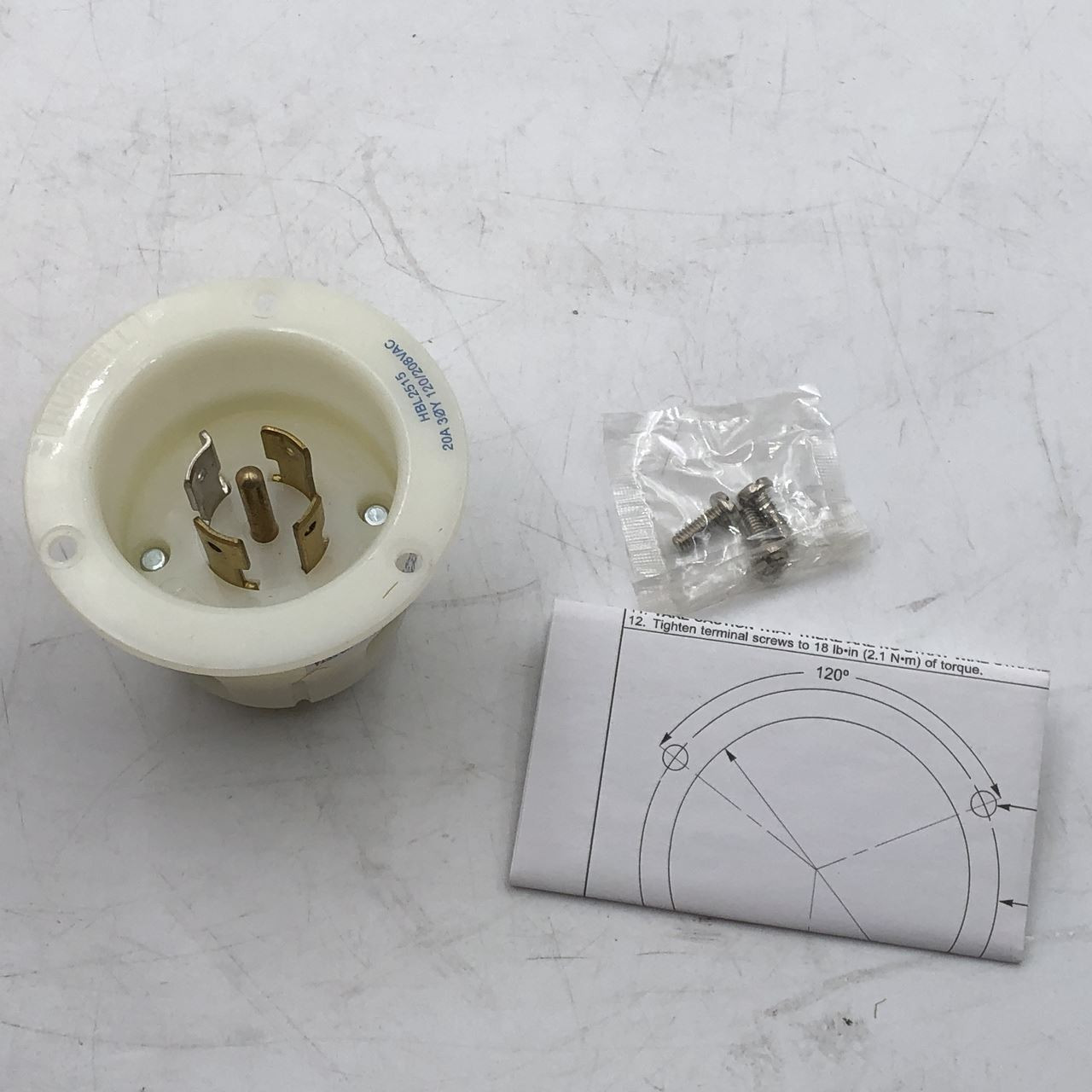 Hubbell HBL2515 Locking Flanged Inlet 20A 3P 120/208 VAC New QTY 10