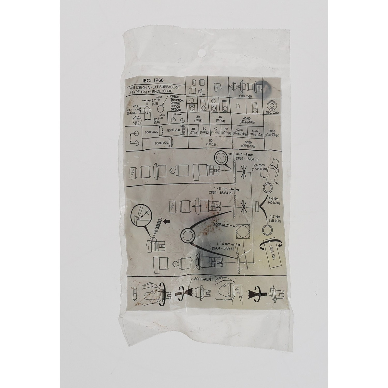 Allen Bradley 800EM-E4 Red Momentary Extended Pushbutton - New QTY 2