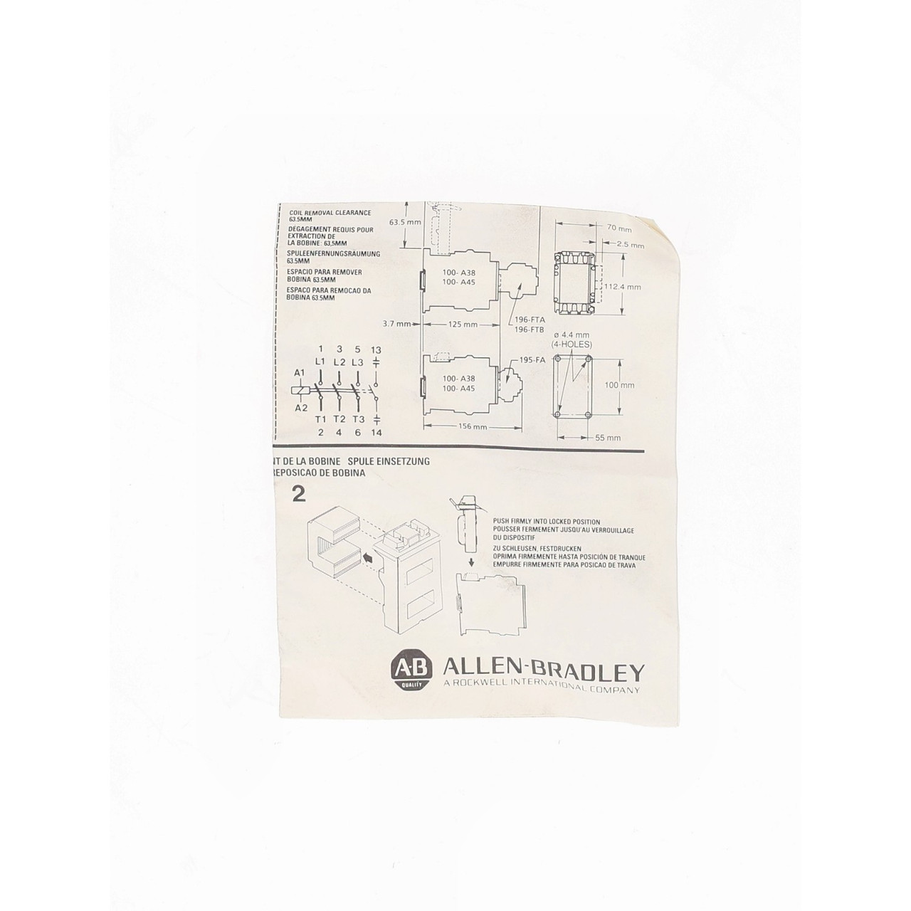 Allen Bradley 100-A38ND3  Contactor 3-Pole 38A 24V DC Coil - New Open Box