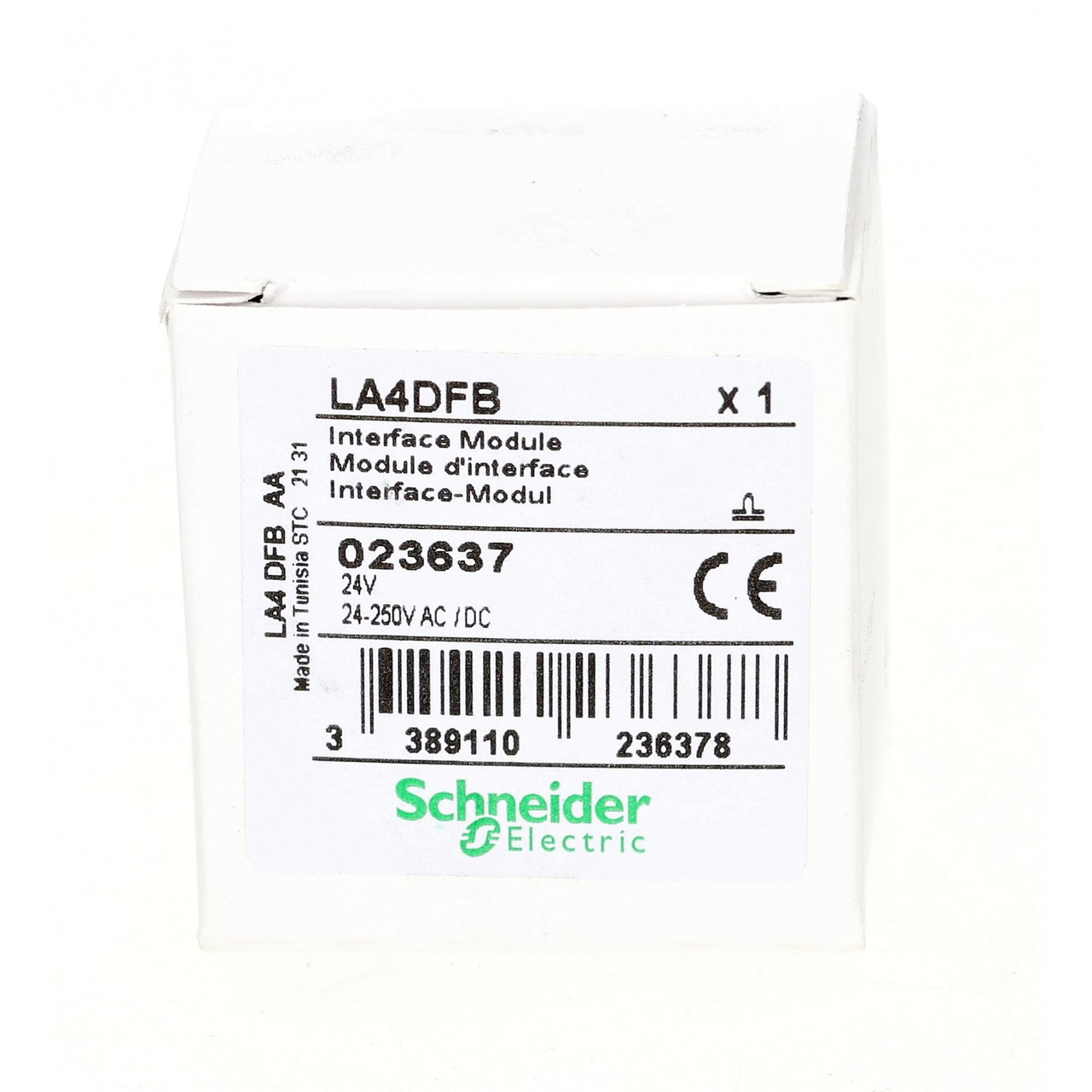 Schneider Electric LA4DFB Interface Relay Module 24VDC 250VAC 3P DIN Mount - New