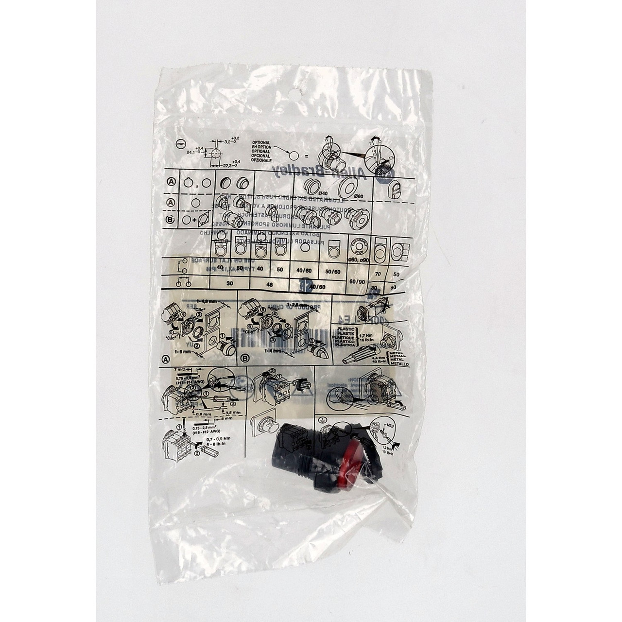 Allen Bradley 800FP-LE4 Red Illuminated Push Button Operator 24V - New