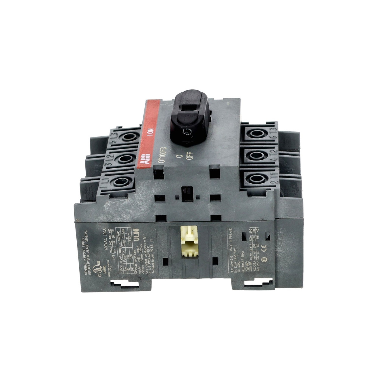 ABB OT100F3 100A 3 Pole Disconnect Switch DIN Mount