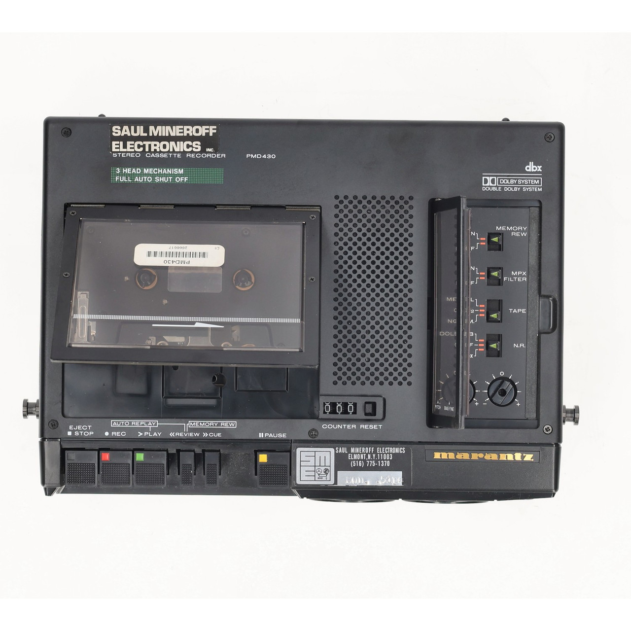 Marantz PMD430 Cassette Recorder 3 Head Portable Audio Deck with Pitch Control