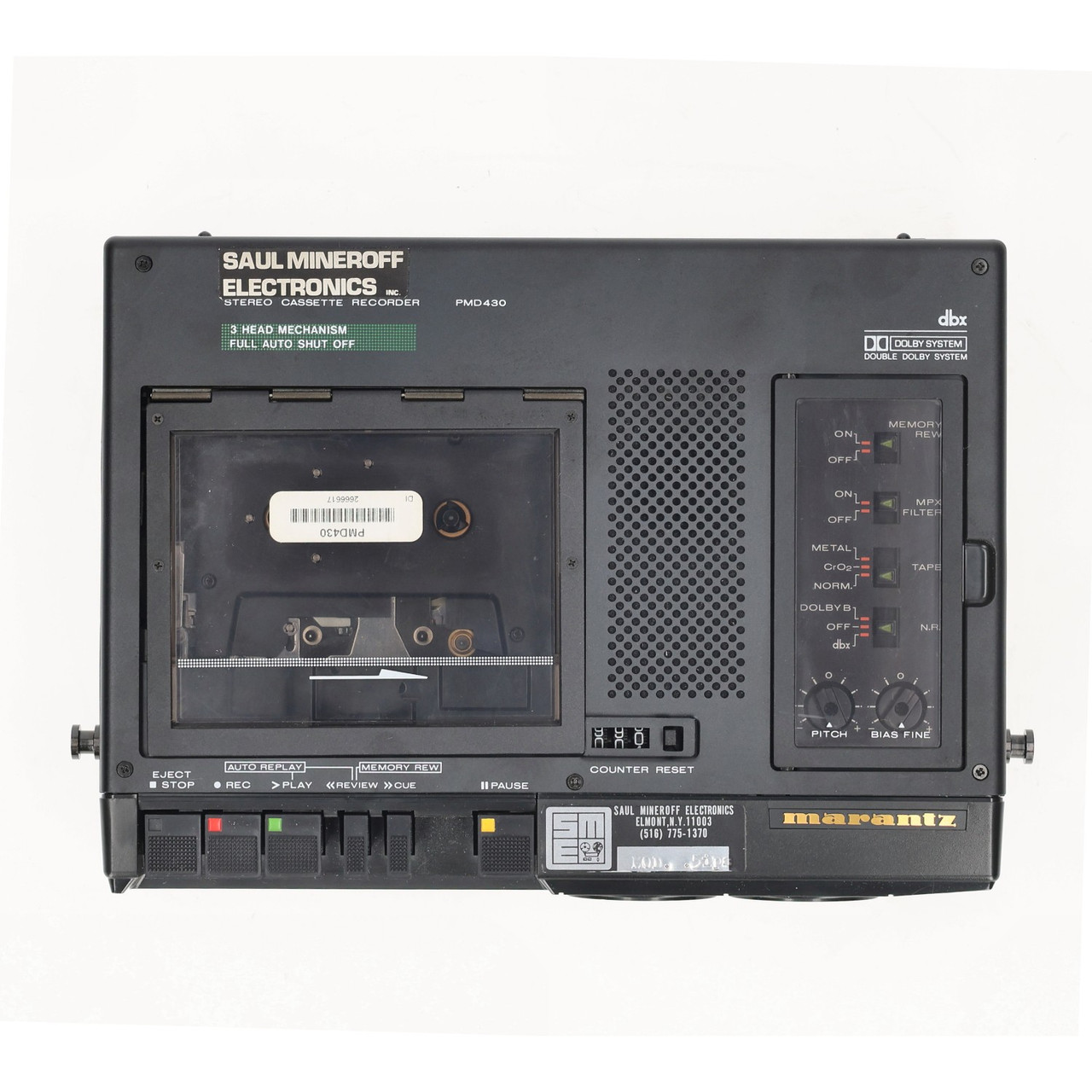 Marantz PMD430 Cassette Recorder 3 Head Portable Audio Deck with Pitch Control