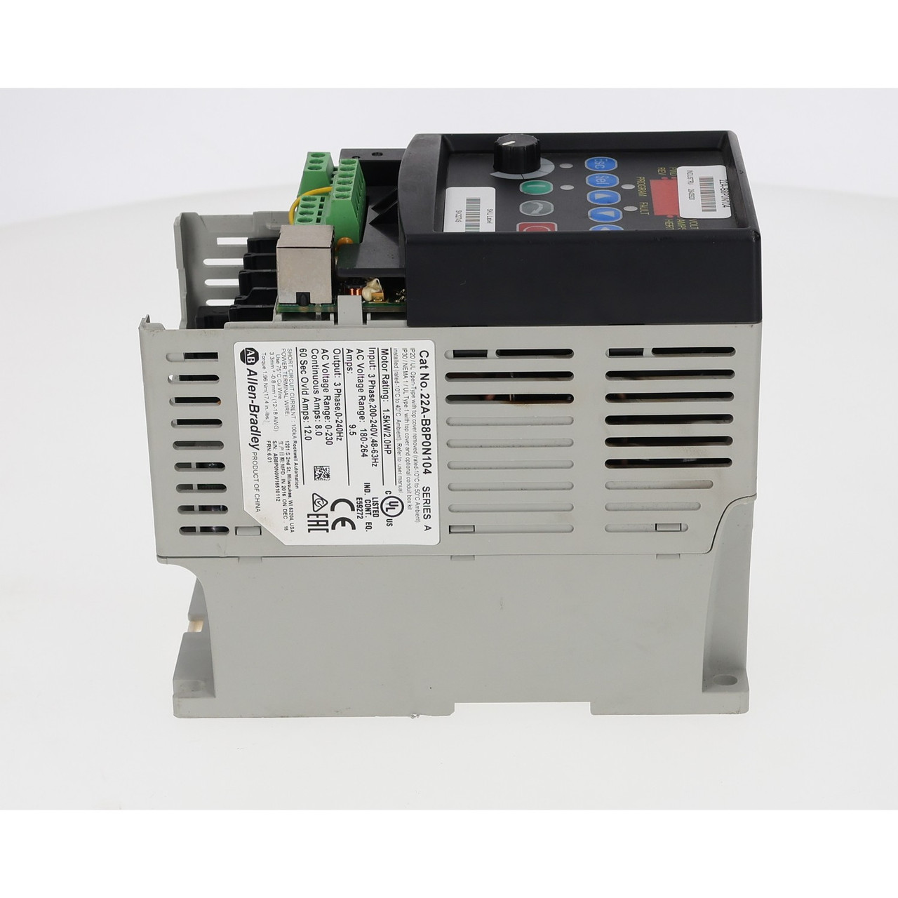 Allen Bradley 22A-B8P0N104 PowerFlex 4 AC Drive 2HP 240V 3 Phase 8A VFD