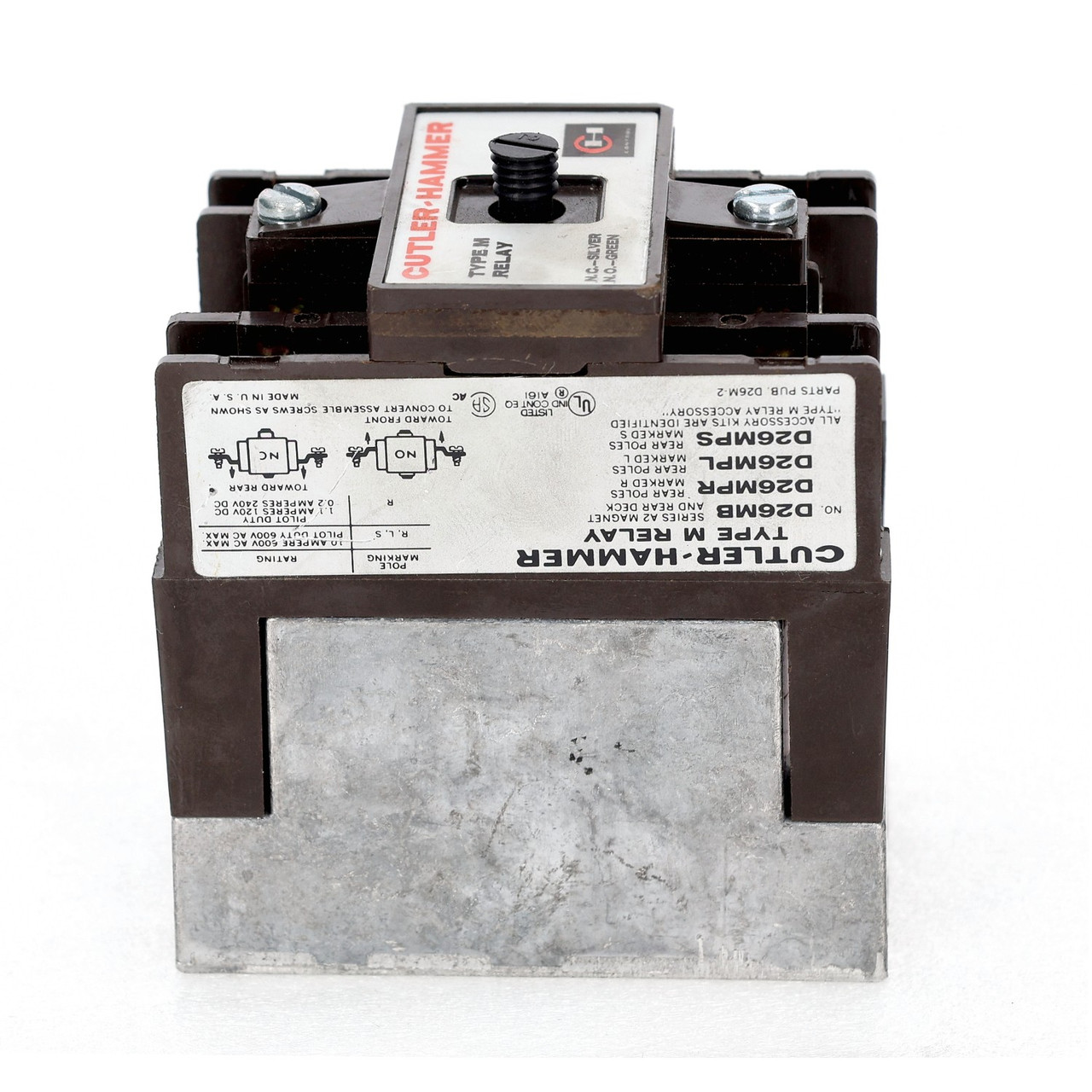 Cutler Hammer D26MB  Type M Relay Contactor 120V Coil Industrial Control