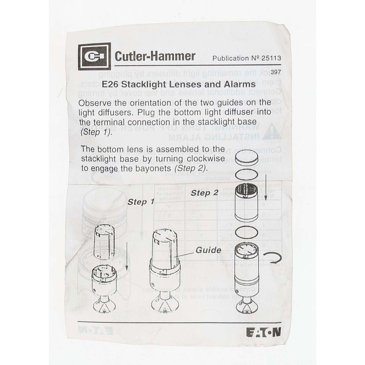 Cutler Hammer E26B2 A2 RED  22mm Pilot Light 120V LED Indicator Panel Mount
