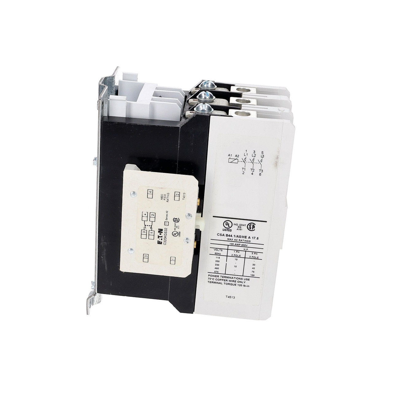 Cutler Hammer CE15MN3Y7A Contactor 3 Pole 30A 120V Coil Definite Purpose 600V AC