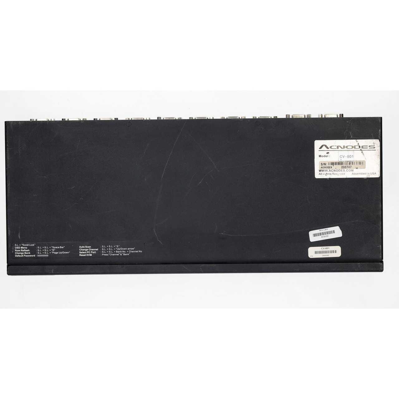Acnodes CV-801 8 Port PS2 KVM Switch Rackmount VGA OSD Hotkey Control