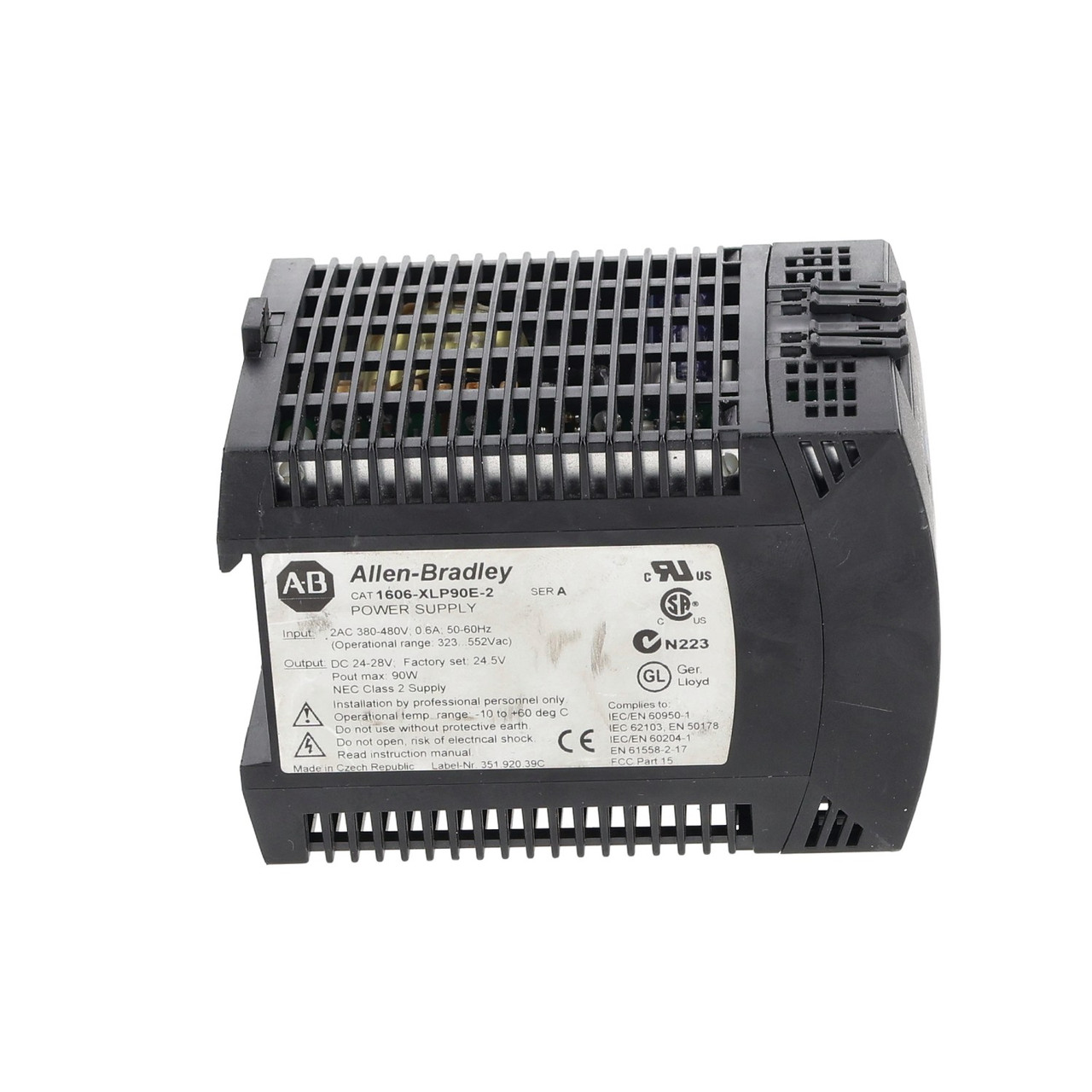 Allen Bradley 1606-XLP90E-2 Power Supply 24VDC 3.8A DIN Rail Mount