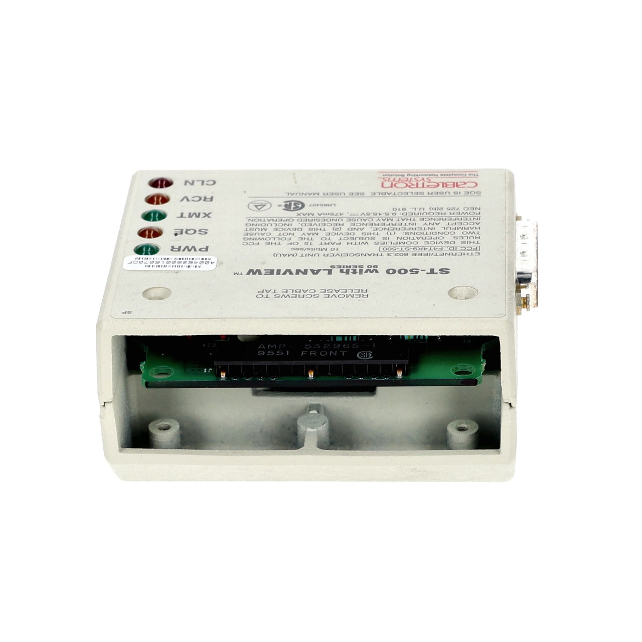 Cabletron ST-500 Ethernet Transceiver with Lanview LED and SQE Test Feature