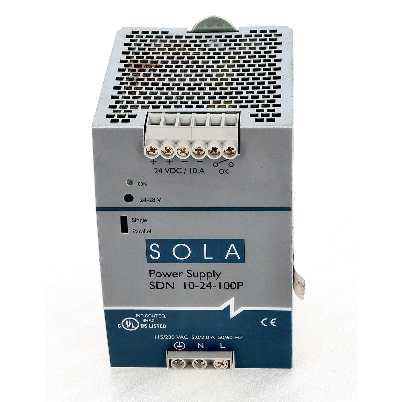Sola SDN 10-24-100P Power Supply 24V 10A 240W DIN Rail Mount Industrial