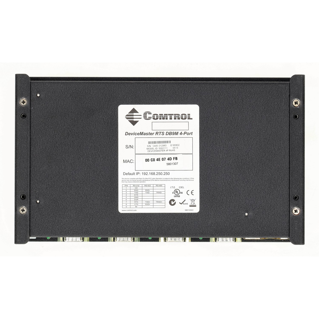 Comtrol DB9M 5002111 DeviceMaster RTS 4 Port Serial Server RS232 RS422 RS485