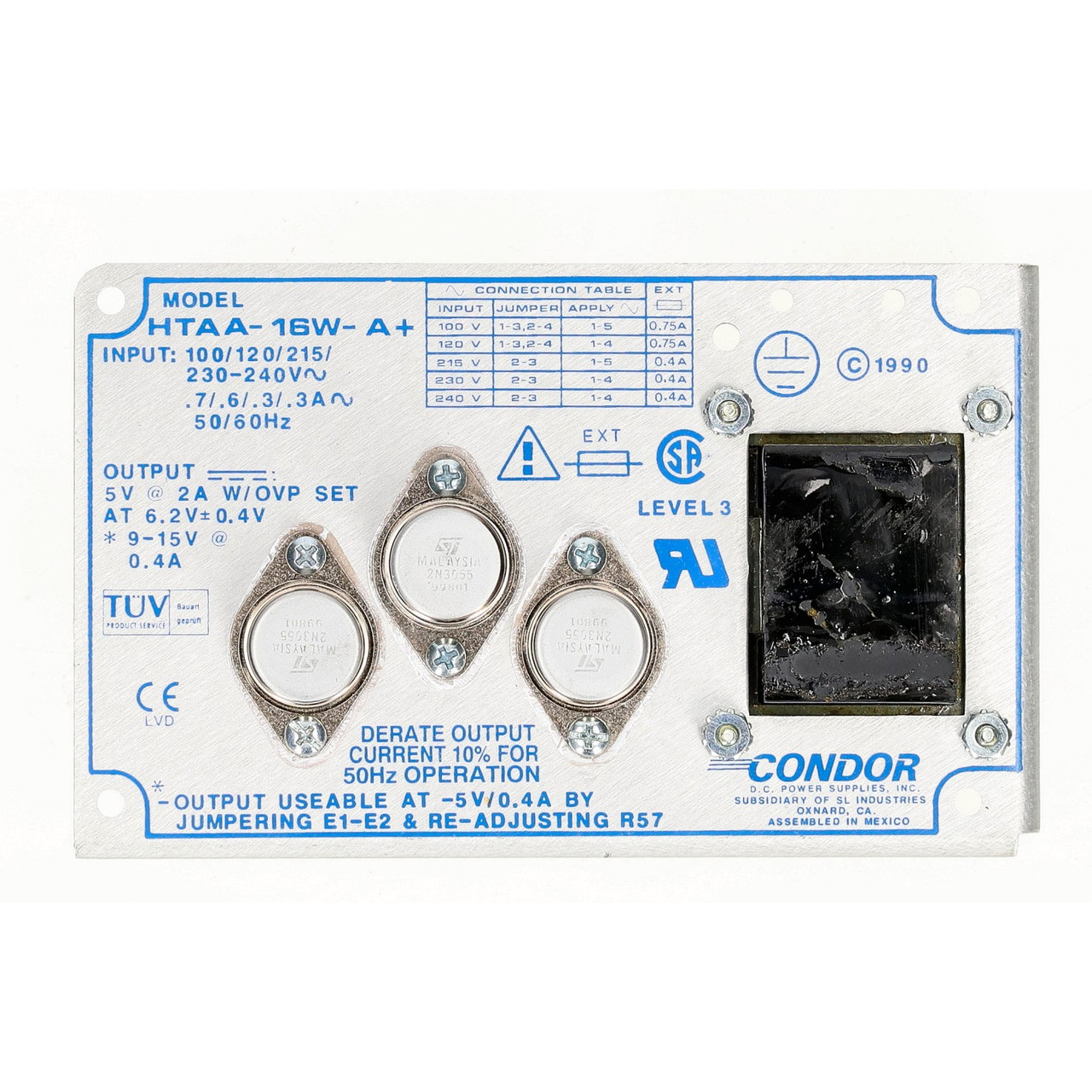 Condor HTAA-16W-A Power Supply 5V 3A Open Frame AC-DC Converter