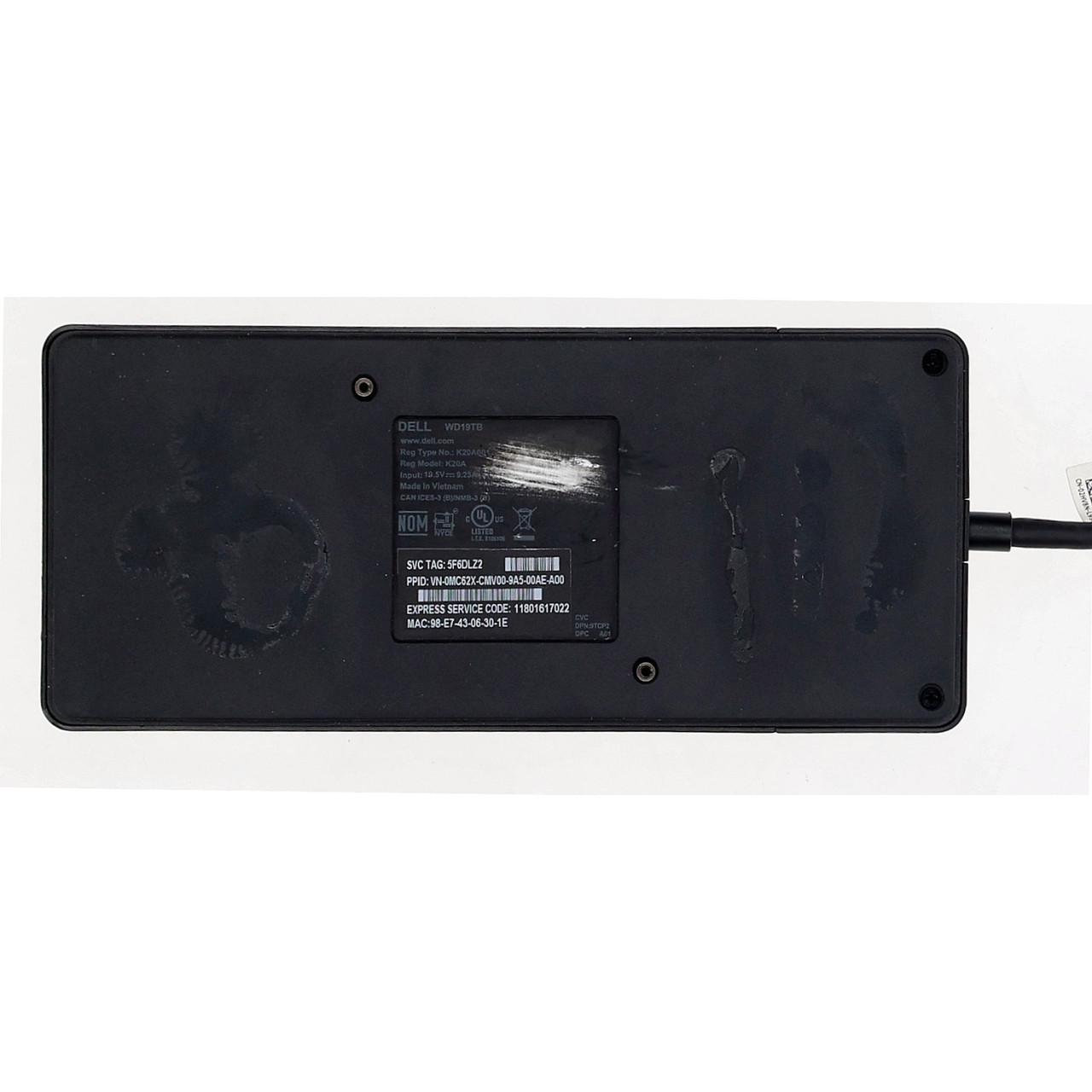 Dell K20A WD19TB Thunderbolt Docking Station USB-C Dual 4K Display