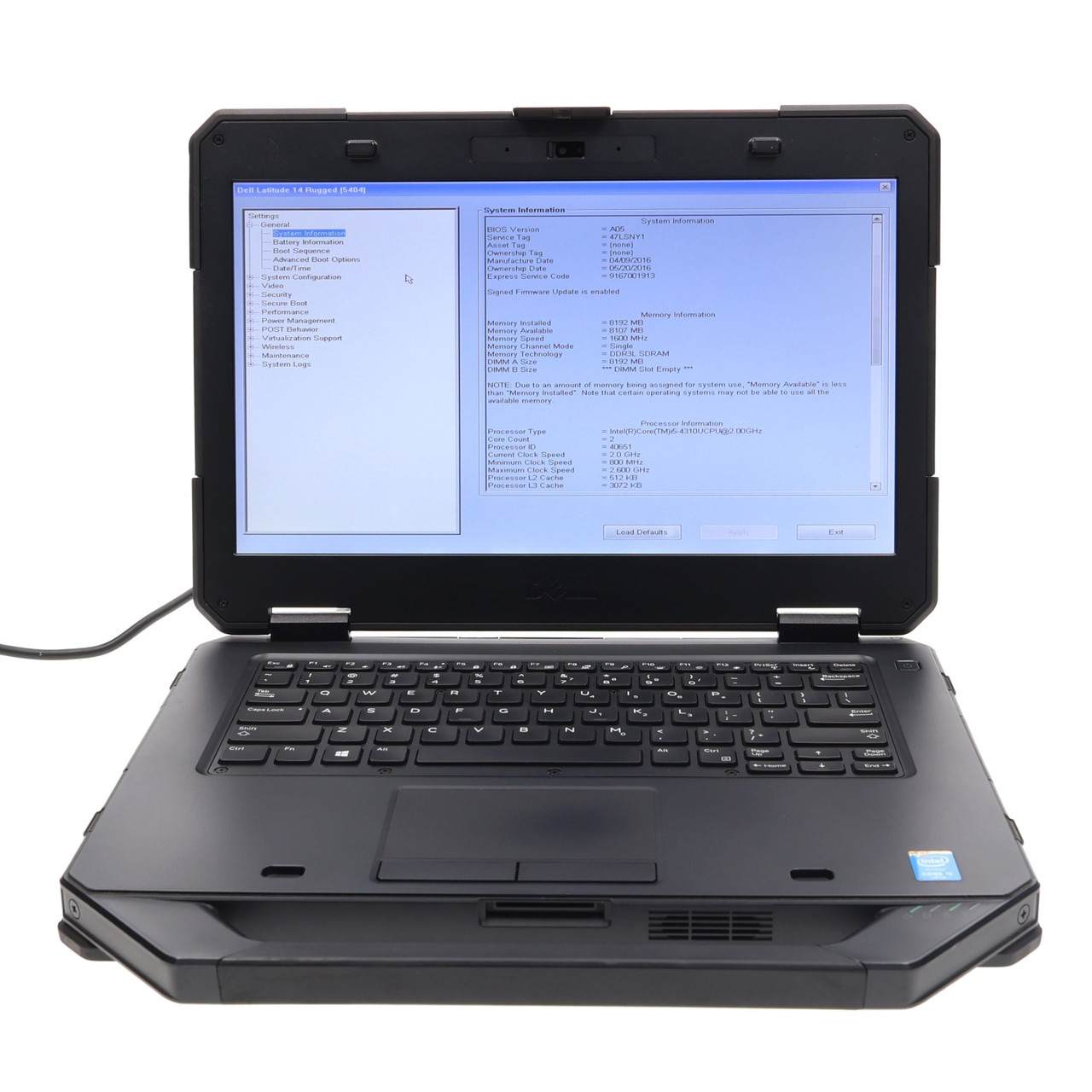 Dell Latitude 5404 Rugged i5-4310U 8GB Ram 256GB SSD Defect: Battery Failed