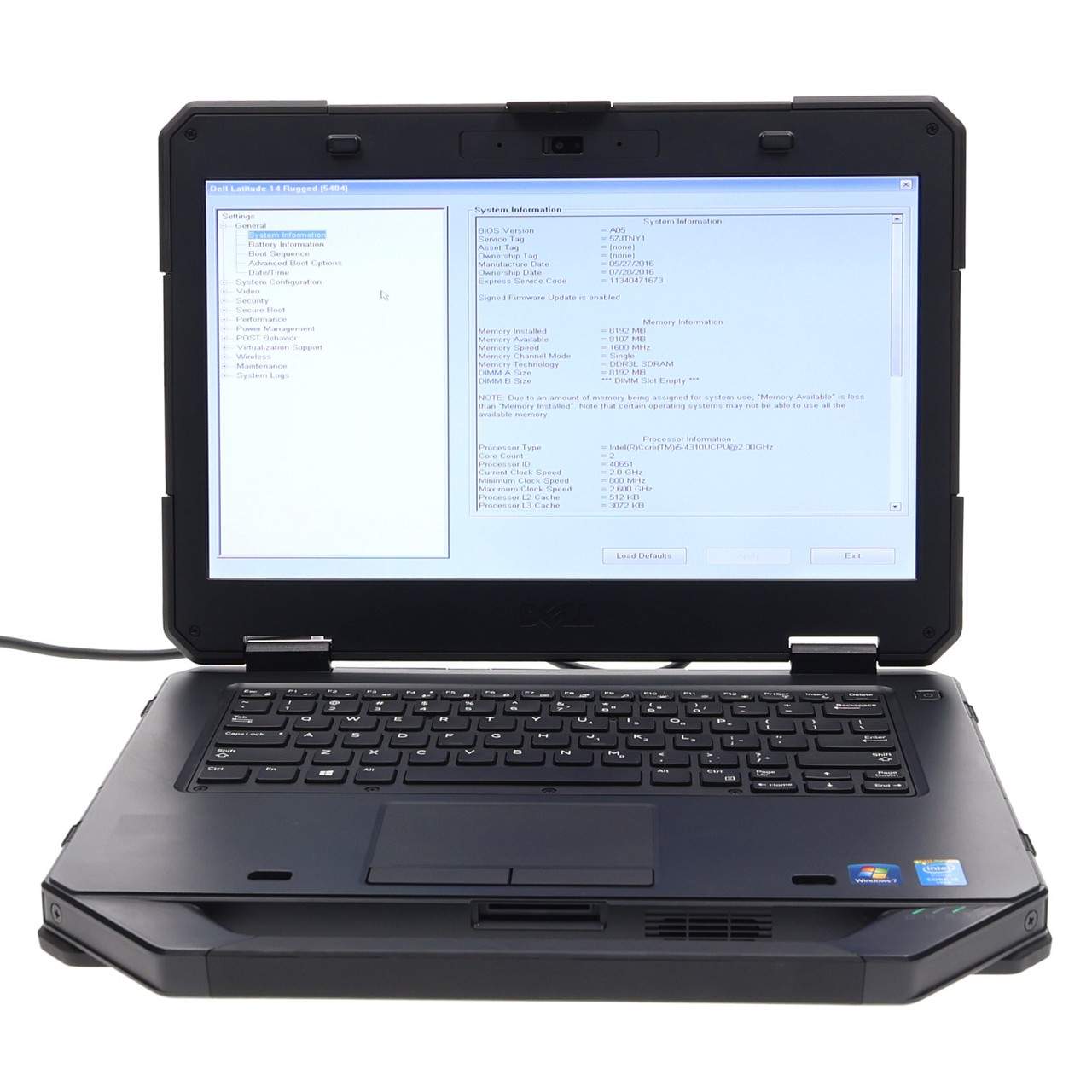 Dell Latitude 5404 Rugged i5-4310U 8GB Ram 256GB SSD No OS