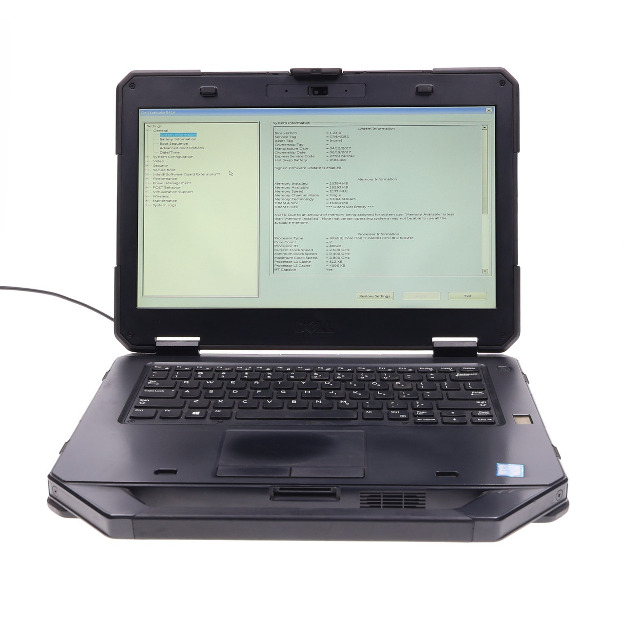 Dell Latitude 5414 Rugged Laptop Touch i7-6600U 16GB Ram 256GB SSD Defect: BF/HB
