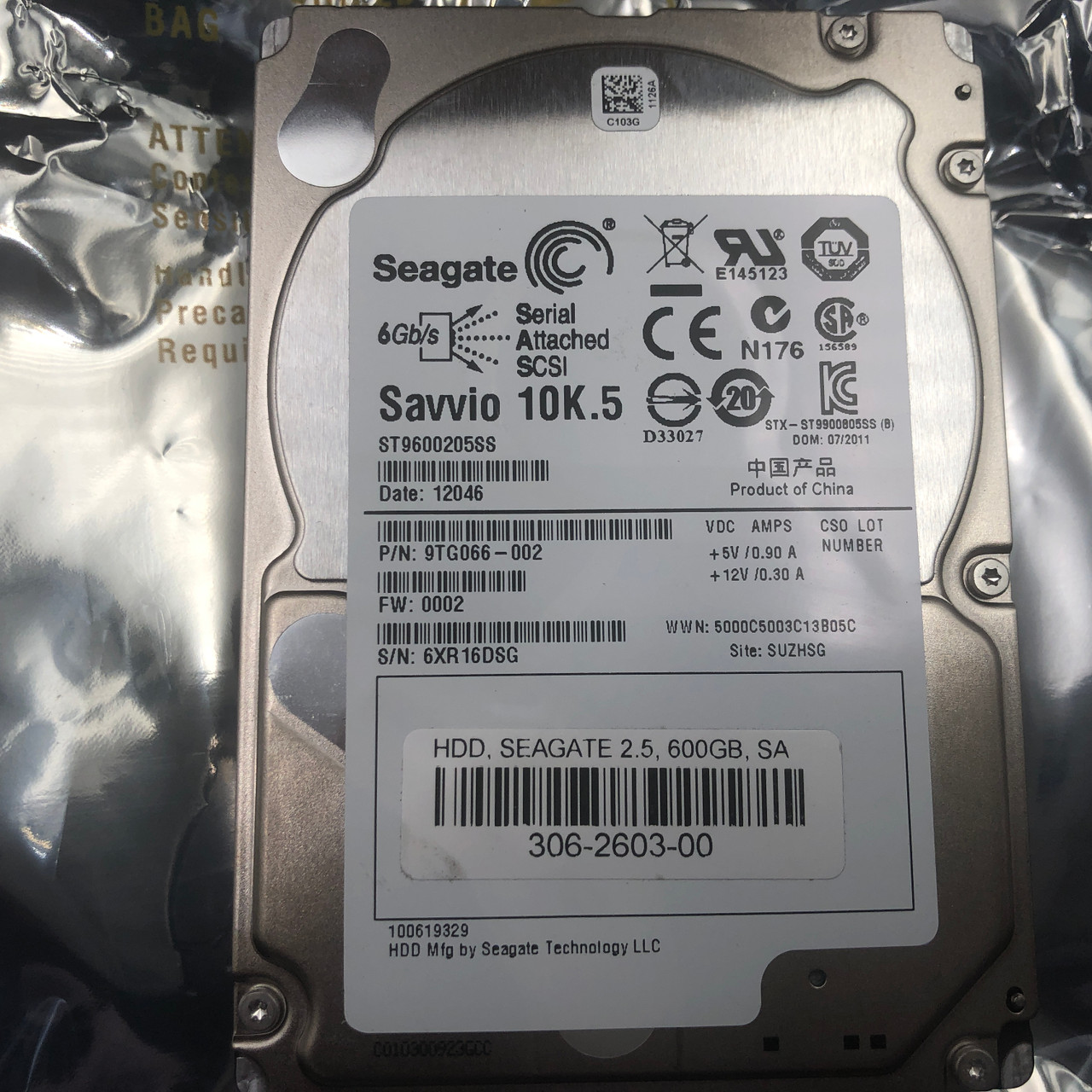 SEAGATE ST9600205SS 600GB 2.5" SAS 10000RPM 6GBs 64MB QTY 40
