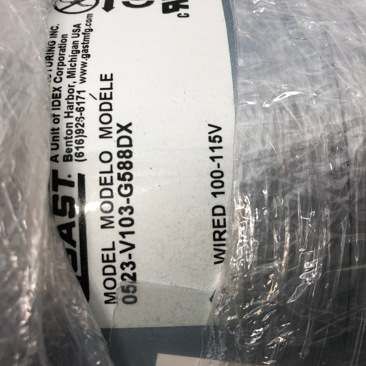 GAST 0523-V103-G588DX VACUUM PUMP -NEW OPEN BOX