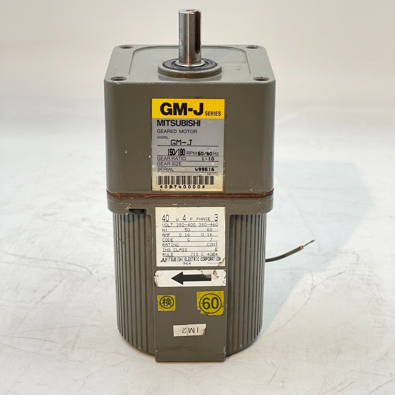 MITSUBISHI GM-J  3 PH 40W 380-400 / 380-460V 50/60 HZ GEARED MOTOR