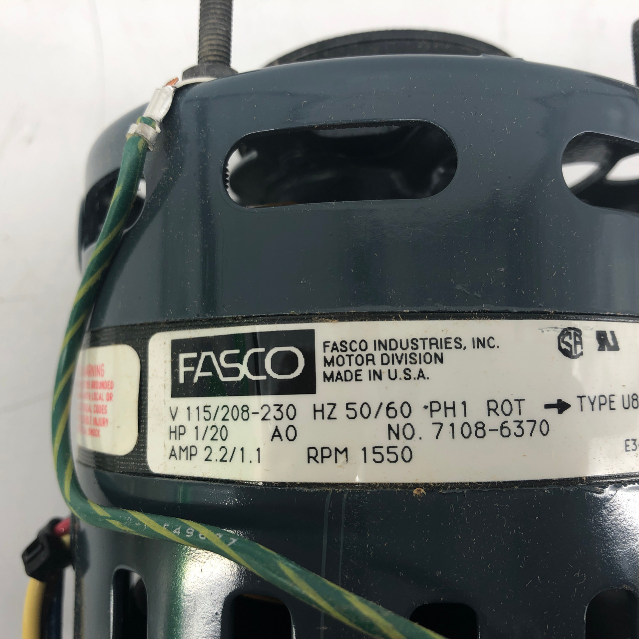 FASCO D484 1/20 HP 115/208-230V 3P 2.2/1.1A PERMANENT SPLIT CAPACITOR MOTOR -NEW