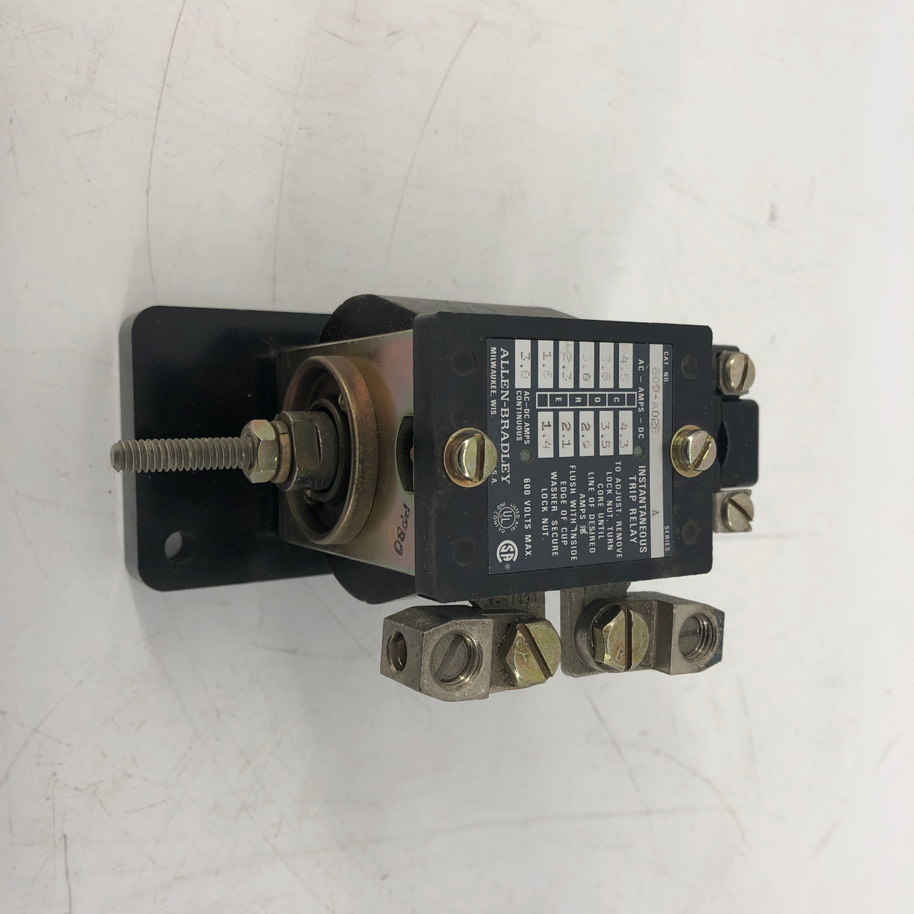 ALLENBRADLEY 809A02E INSTANTANEOUS CURRENT TRIP RELAY RE UP STOCK