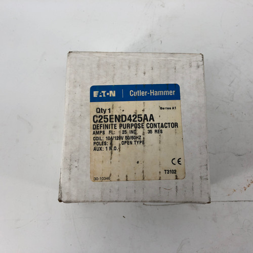 EATON CUTLER HAMMER C25END425AA 104/128V 50/60HZ OPEN DEFINITE PURPOSE CONTACTOR - NEW