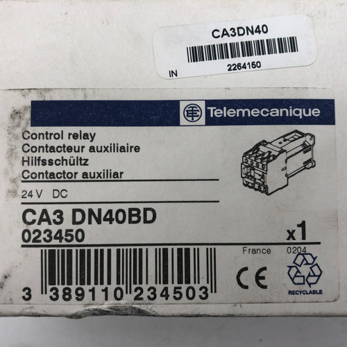 TELEMECANIQUE CA3 DN40BD 24VDC CONTROL RELAY - NEW