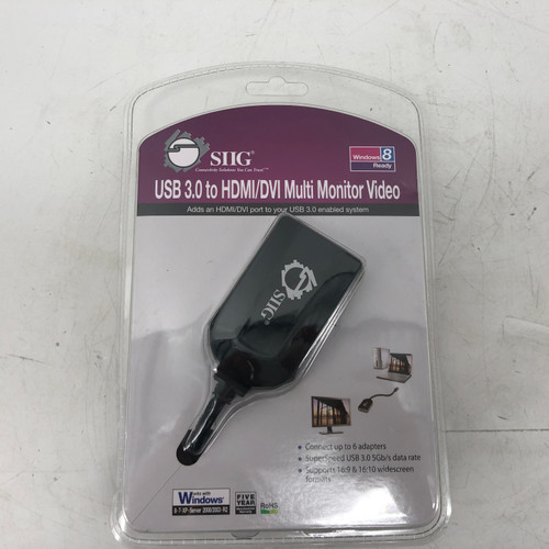 SIIG USB 3.0 TO HDMI/DVI MULTI MONITOR VIDEO ADAPTER ( JU-H20111-S1 ) - NEW
