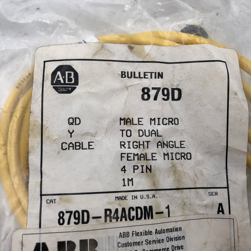 ALLEN BRADLEY V CABLE 879D MALE MICRO TO  DUAL RIGHT ANGLE FEMALE MICRO - NEW