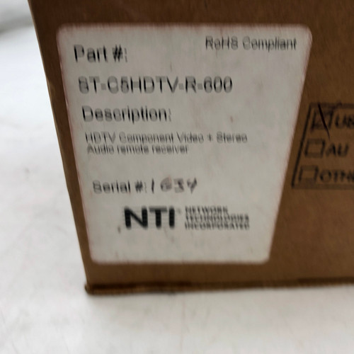 NTI ST-C5HDTV-R-600 COMPONENT AUDIO/VIDEO REMOTE RECEIVER - NEW
