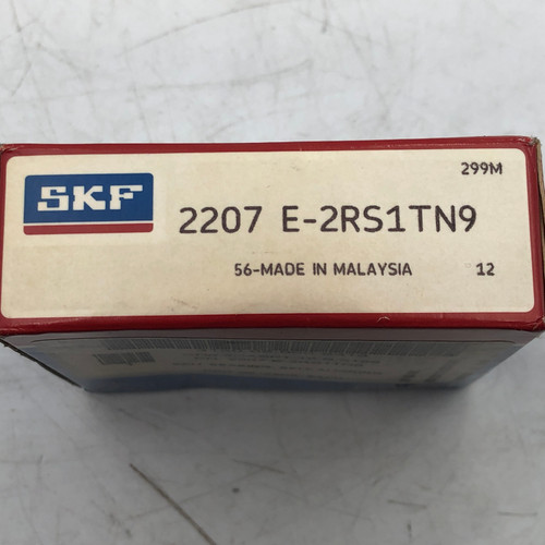 SKF 1.378" BORE DOUBLE ROLLER SELF ALIGNING BALL BEARING 2207 E-2RS1TN9 -NEW