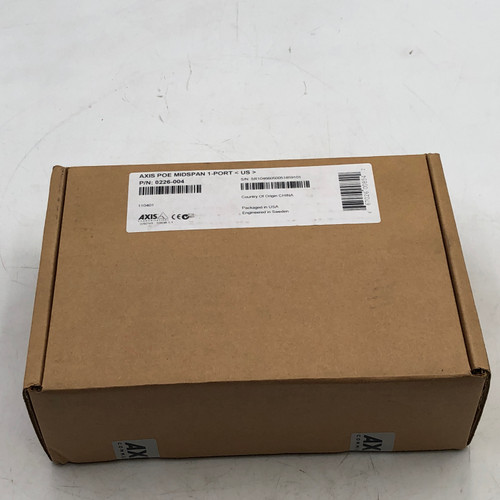 AXIS 0226-004 PoE Midspan Injector 1-Port IEEE 802.3af (15.4W) 10/100Mbps NEW