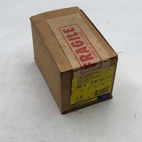 Square D FAL34080 Circuit Breaker 3-Pole 80A 600V 65ka TRIP ALARM - NEW