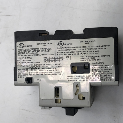 ALLEN BRADLEY 140M-C2E-B25 SER B 1.6-2.5A MOTOR PROTECTOR BREAKER