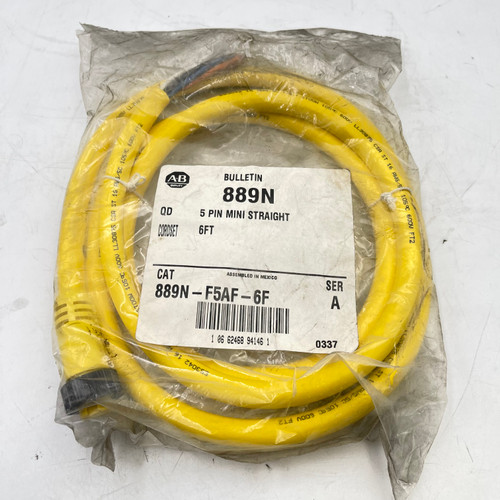 Allen Bradley 889N-F5AF-6F Cordset Mini Straight 5 Pin 6ft