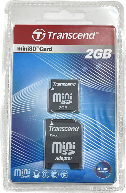 Transcend 2GB microSD Flash Memory Card With Card Adapter  TS2GSDM  - NEW