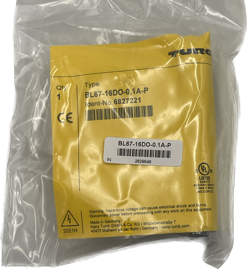 TURCK BL67-16DO-0.1A-P BL67 SYSTEM 16 CHANNEL DIGITAL OUTPUT MODULE - NEW