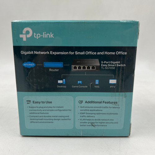 TP-LINK TL-SG105E 5-PORT GIGABIT ETHERNET SMART SWITCH - NEW