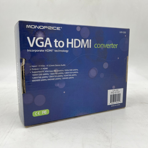 MONOPRICE LVK-350 VIDEO CONVERTER VGA TO HDMI - NEW