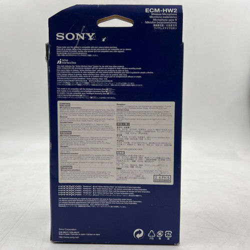 SONY ECM-HW2 CONDENSER WIRELESS CONSUMER MICROPHONE W/ BLUETOOTH - NEW