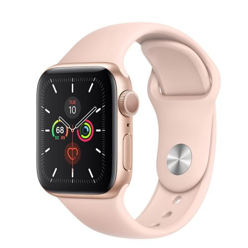 Apple Series 5 40 mm  Gold Alu Pink Sand Sport Band GPS - New