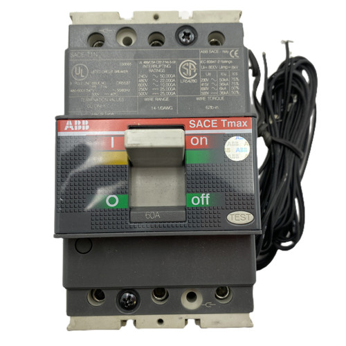 ABB SACE Tmax T1N100 3P 60A Thermomagnetic Circuit Breaker T1NQ060TLA - New