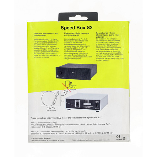 Pro Ject Speed Box S2 Turntable Motor Controller 33/45 RPM Quartz Precision