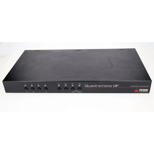 Rose QV-4KVMDVI-QF Quad KVM Multiviewer DVI VGA HDMI USB Audio Rackmount