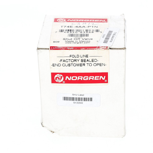Norgren T74E-4AA-P1N Shut-Off Valve 1/2" NPT 250 PSI Pneumatic Lockout Excelon