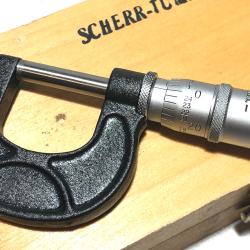 SCHERR TUMICO 0-1" SOLID FRAME RATCHETING OUTSIDE MICROMETER 0.001"