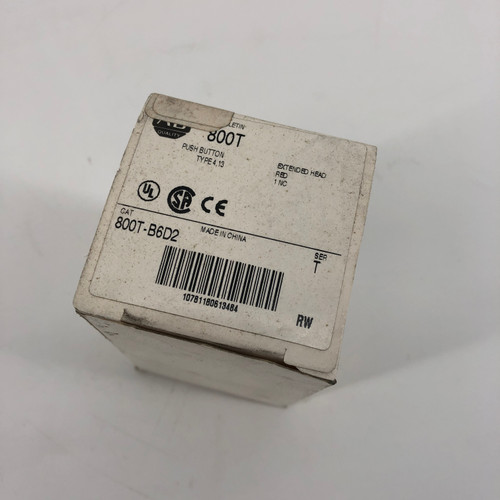 Allen Bradley 800T-B6D2 Extended Head Red Push Button New