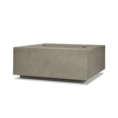 Square Steel Gas Fire Table with Metal Lid Mist Gray Garden Cottage